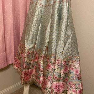 Floral print pastel lehenga